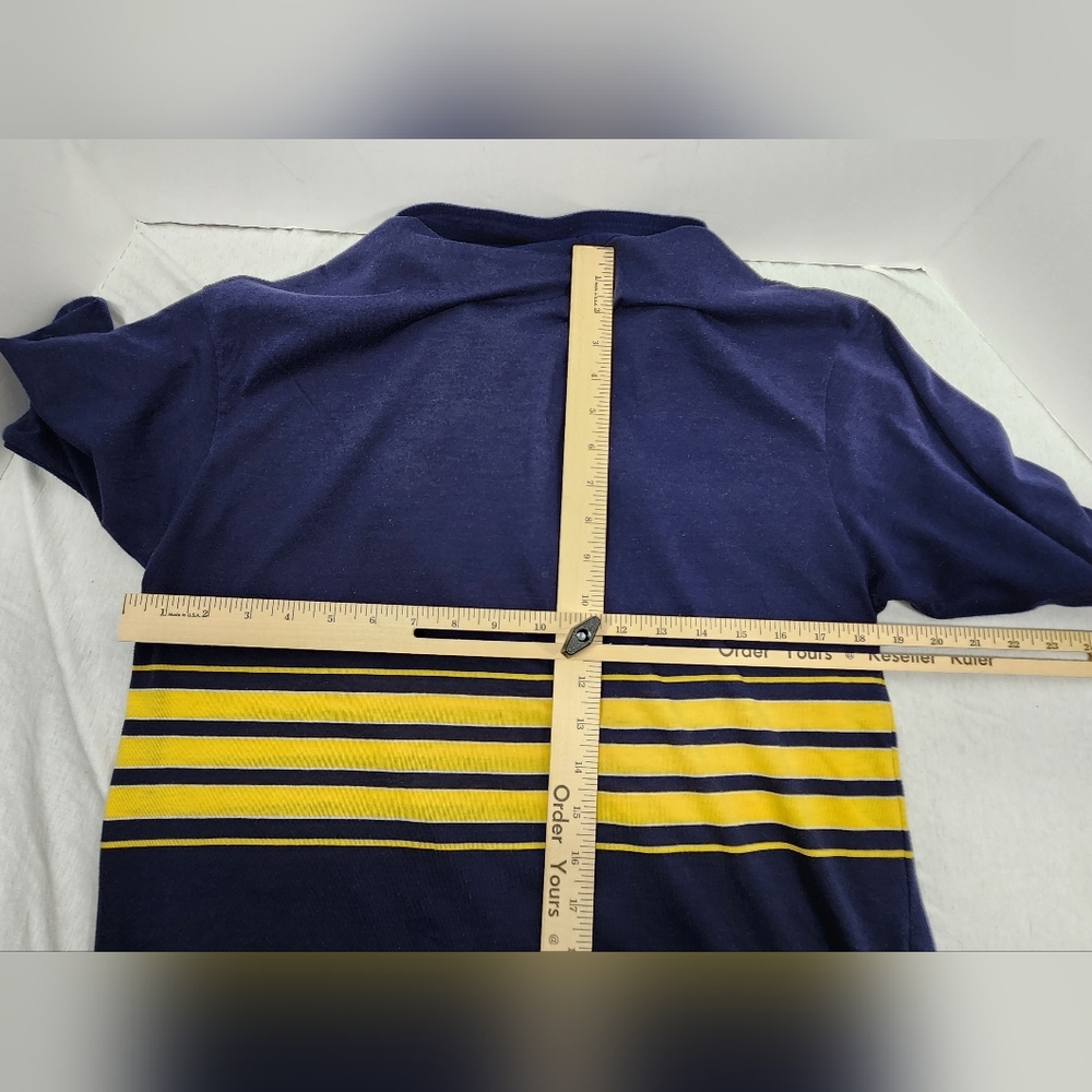 NUTMEG MILLS WEST VIRGINIA UNIVERSITY MEN'S POLO, SIZE LARGE, BLUE VTG Ca. 197Os - Picture 5 of 6